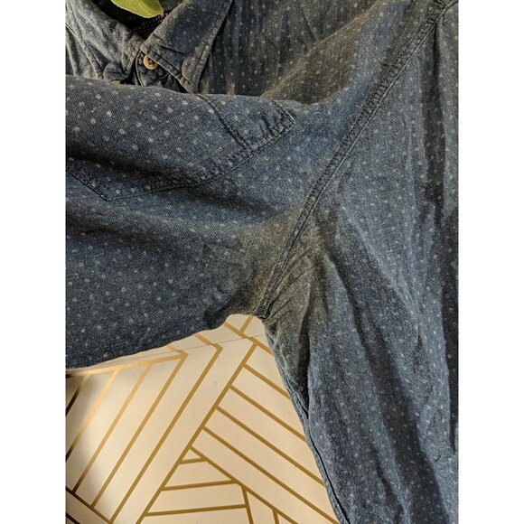 ALL SAINTS Men's Blue Button Up Long Sleeve Collar Slim FIt Size XL - Picture 5 of 9